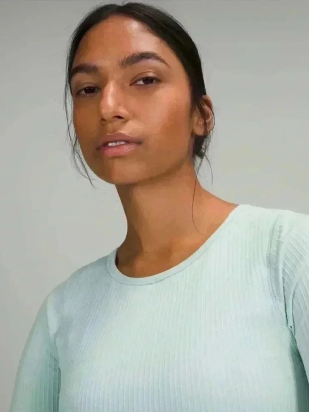 Lululemon Ebb to Street Long Sleeve Cropped Top Ribbed In Delicate Mint Size 10
